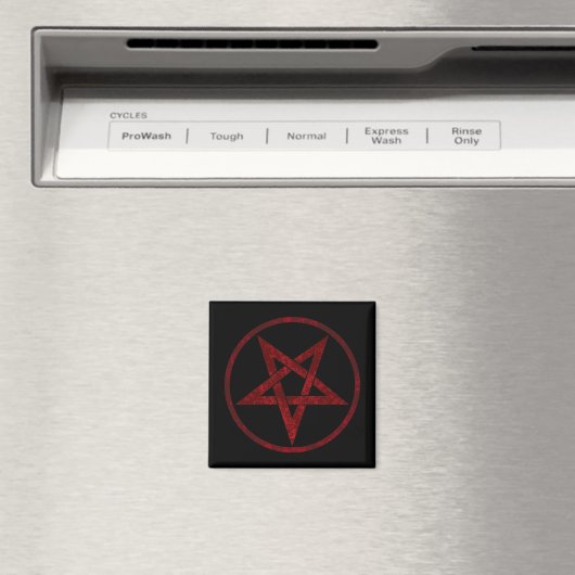 Red Devil Pentagram Magnet (In Situ (Geschirrspüler))