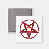 Red Devil Pentagram Magnet (Vorderseite/Rückseite)