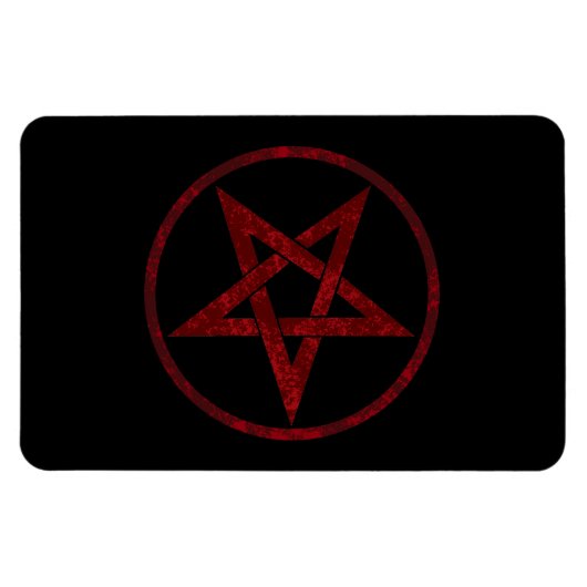 Red Devil Pentagram Magnet (Horizontal)