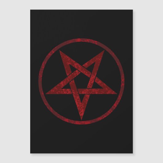 Red Devil Pentagram Magneteinladung (Vorderseite)