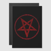 Red Devil Pentagram Magneteinladung (Vorne/Hinten)