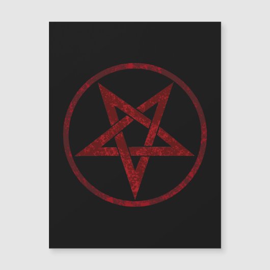 Red Devil Pentagram Magneteinladung (Vorderseite)