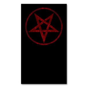 Red Devil Pentagram Magnetische Visitenkarte