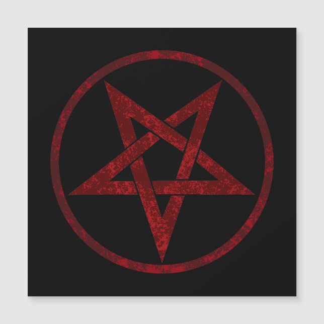 Red Devil Pentagram Magnetkarte (Vorderseite)