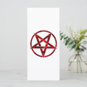 Red Devil Pentagram Menükarte (Stehend Vorderseite)