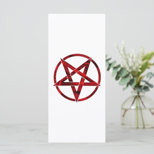 Red Devil Pentagram Menükarte (Stehend Vorderseite)