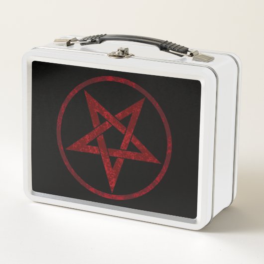 Red Devil Pentagram Metall Brotdose (Vorderseite)