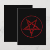 Red Devil Pentagram Mitteilungskarte (Vorne/Hinten)
