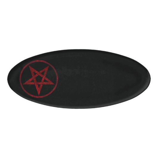 Red Devil Pentagram Namenschild (Vorderseite)