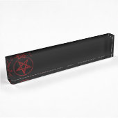 Red Devil Pentagram Namensplakette