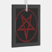 Red Devil Pentagram Ornament Aus Glas (Vorderseite Rechts)