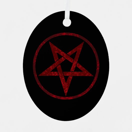 Red Devil Pentagram Ornament Aus Metall (Vorderseite)