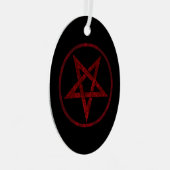 Red Devil Pentagram Ornament Aus Metall (Vorderseite Rechts)