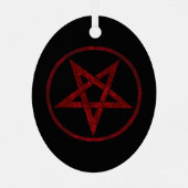 Red Devil Pentagram Ornament Aus Metall (Rückseite)