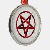 Red Devil Pentagram Ornament Aus Metall (Rechts)