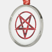 Red Devil Pentagram Ornament Aus Metall (Links)