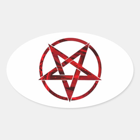 Red Devil Pentagram Ovaler Aufkleber (Vorderseite)