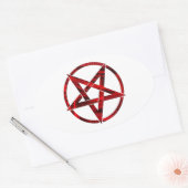 Red Devil Pentagram Ovaler Aufkleber (Umschlag)