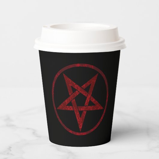 Red Devil Pentagram Pappbecher (Rückseite)