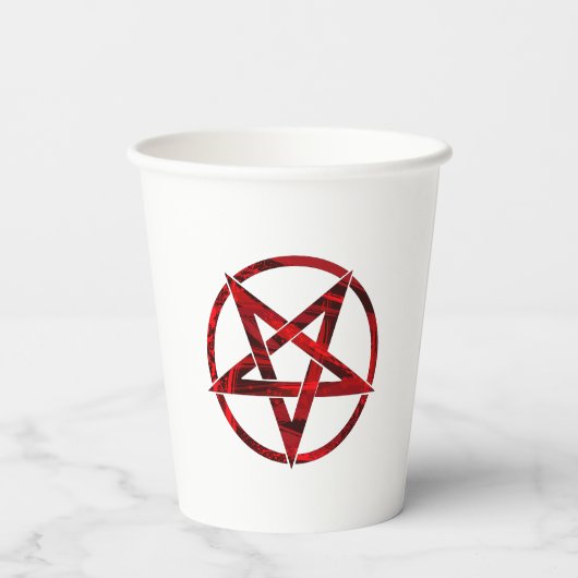 Red Devil Pentagram Pappbecher (Rückseite)