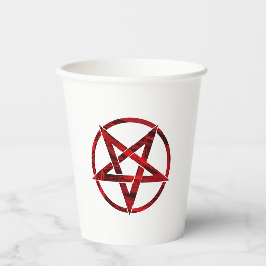 Red Devil Pentagram Pappbecher (Vorderseite)