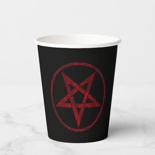 Red Devil Pentagram Pappbecher (Rückseite)