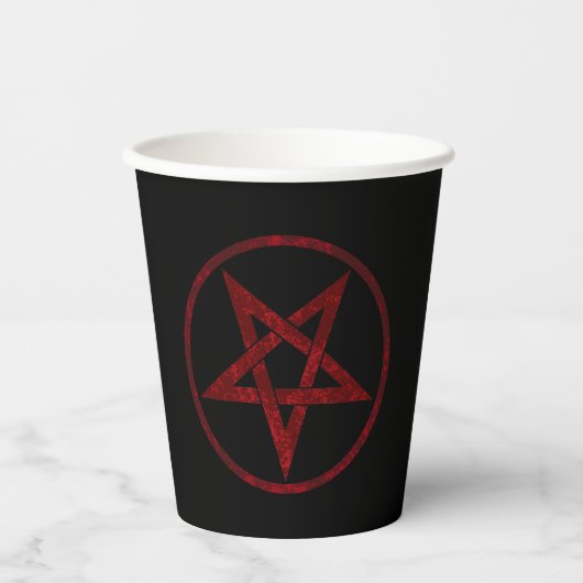 Red Devil Pentagram Pappbecher (Vorderseite)
