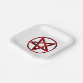 Red Devil Pentagram Pappteller (Gewinkelt)