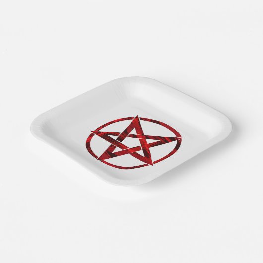 Red Devil Pentagram Pappteller (Gewinkelt)