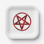 Red Devil Pentagram Pappteller (Vorderseite)