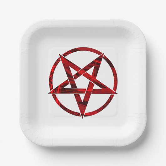 Red Devil Pentagram Pappteller (Vorderseite)