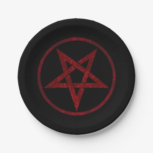 Red Devil Pentagram Pappteller (Vorderseite)
