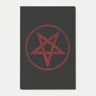 Red Devil Pentagram Post-it Klebezettel