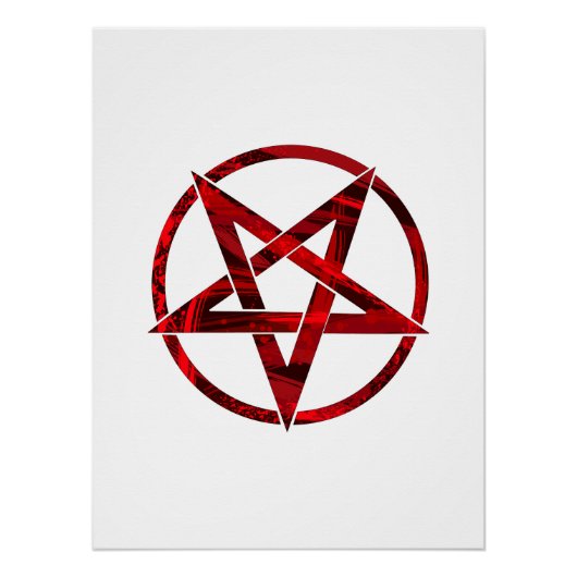 Red Devil Pentagram Poster (Vorderseite)