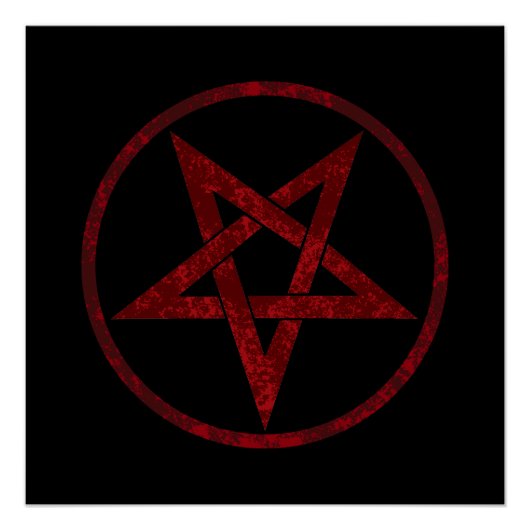 Red Devil Pentagram Poster (Vorderseite)