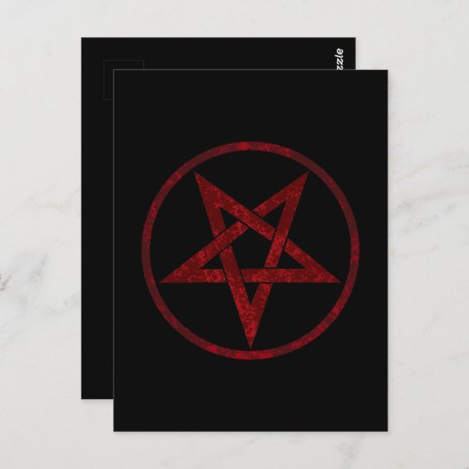 Red Devil Pentagram Postkarte (Vorne/Hinten)