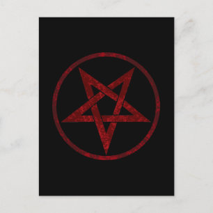Red Devil Pentagram Postkarte
