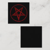 Red Devil Pentagram Quadratische Visitenkarte (Vorne/Hinten)