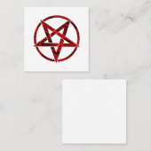 Red Devil Pentagram Quadratische Visitenkarte (Vorne/Hinten)
