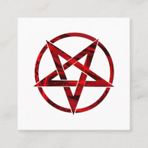 Red Devil Pentagram Quadratische Visitenkarte