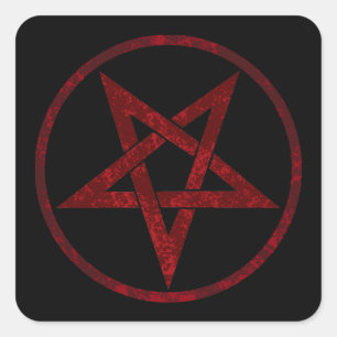 Red Devil Pentagram Quadratischer Aufkleber