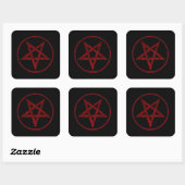 Red Devil Pentagram Quadratischer Aufkleber (Blatt)