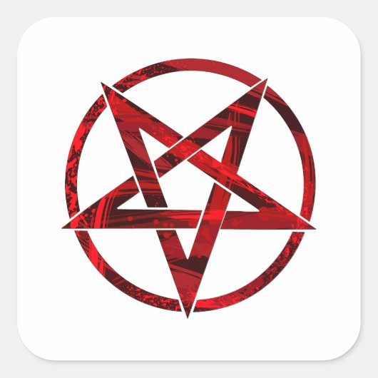 Red Devil Pentagram Quadratischer Aufkleber (Vorderseite)