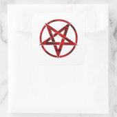 Red Devil Pentagram Quadratischer Aufkleber (Tasche)