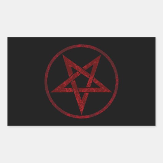 Red Devil Pentagram Rechteckiger Aufkleber (Vorderseite)