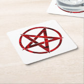 Red Devil Pentagram Rechteckiger Pappuntersetzer (angewinkelt)