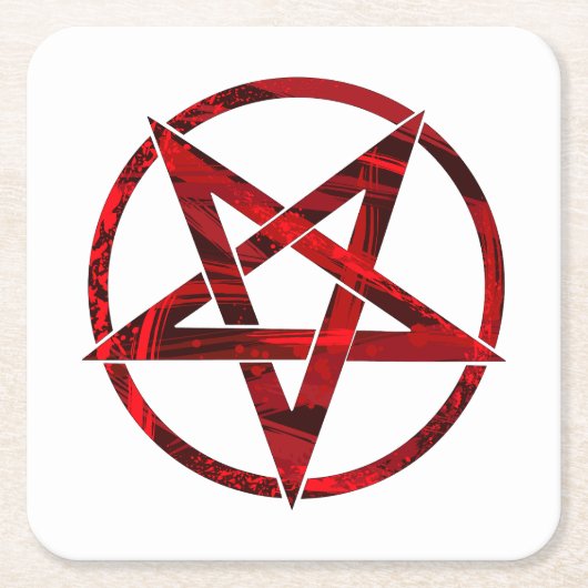 Red Devil Pentagram Rechteckiger Pappuntersetzer (Vorderseite)