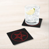 Red Devil Pentagram Rechteckiger Pappuntersetzer (Vor Ort)
