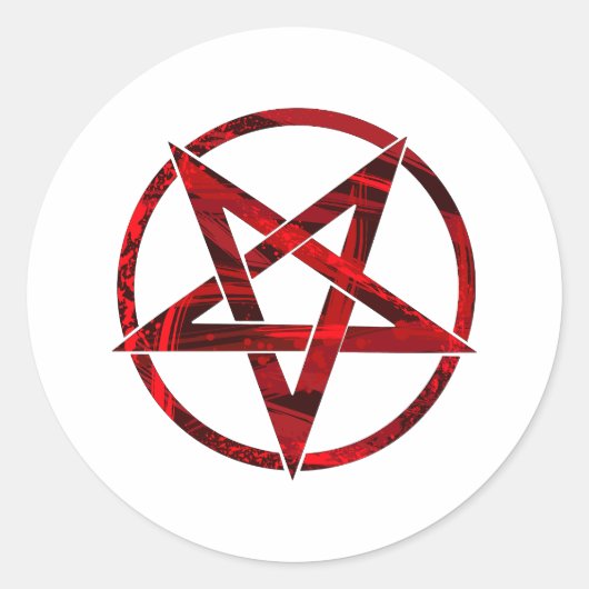 Red Devil Pentagram Runder Aufkleber (Vorderseite)