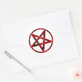Red Devil Pentagram Runder Aufkleber (Umschlag)